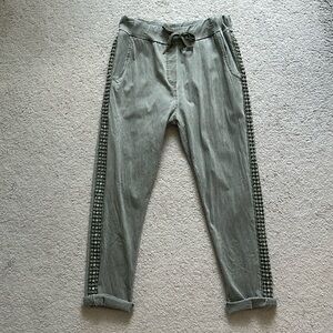 Rhinestone detailed pants